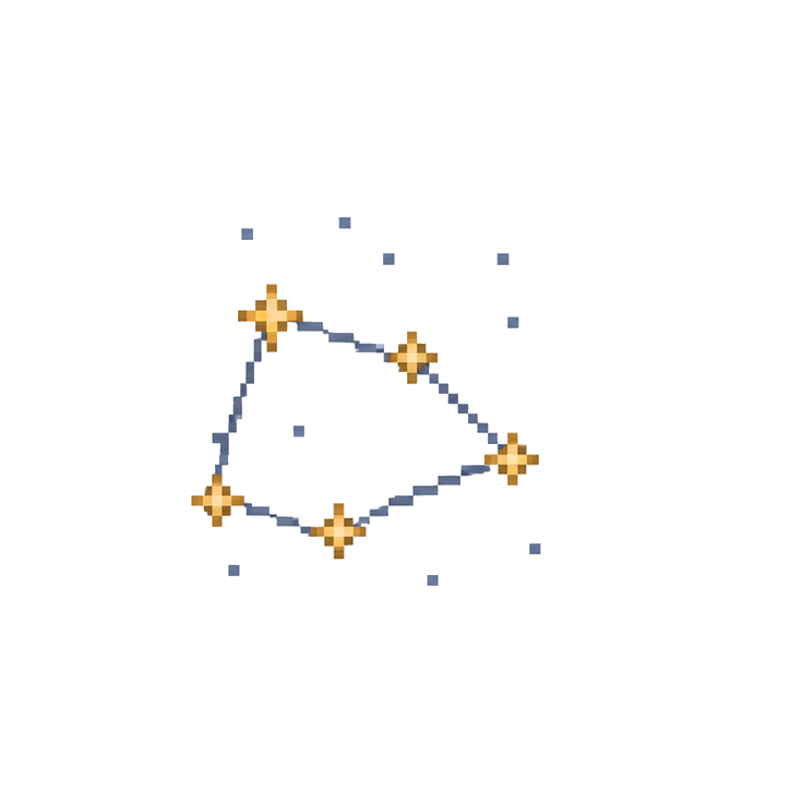 Pixel-art connected constellation